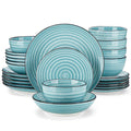 24pc Dinner Set Dinnerware Porcelain Plates Bowls Set for 6